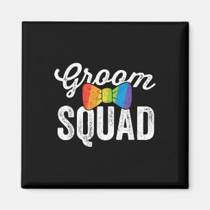Groom Squad Shirt Lgbt Pride Gay Bachelor Wedding Magnet