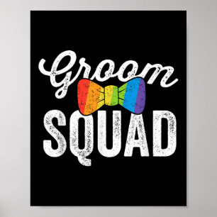 Groom Squad Shirt Lgbt Pride Gay Bachelor Wedding  Poster
