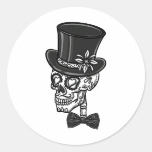 Groom Sugar Skull Bachelor Party 1  Classic Round Sticker