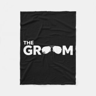 Groom Sunglasses Bachelor Party Wedding Design Fleece Blanket