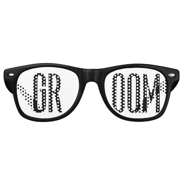 Groom Sunglasses Cool Modern Black and White (Front)