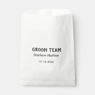 Groom team groomsman name date bachelore party favour bags