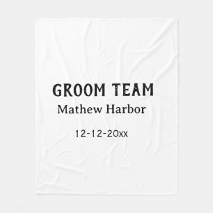 Groom team groomsman name date bachelore party fleece blanket