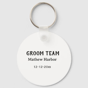 Groom team groomsman name date bachelore party key ring