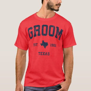 Groom Teas TX Vintage Athletic Navy Sports Design T-Shirt