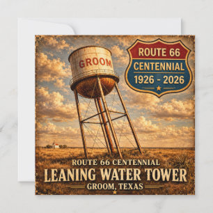 Groom Texas Route 66 Vintage Travel Stationery Card
