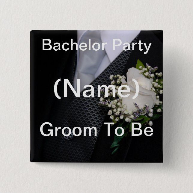 Groom To Be 15 Cm Square Badge (Front)