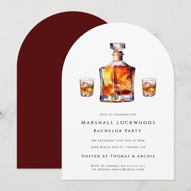 Groom to be bachelor party invitation  (Front/Back)