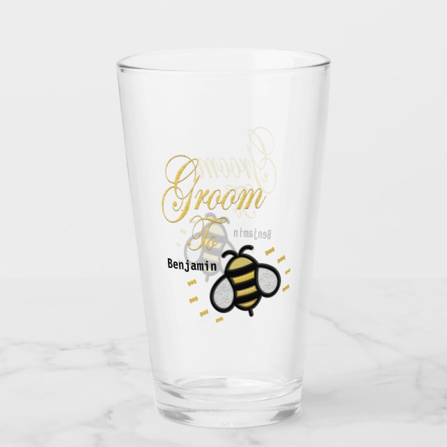 Groom To Be Bachelor Party Personalise Glass (Front)