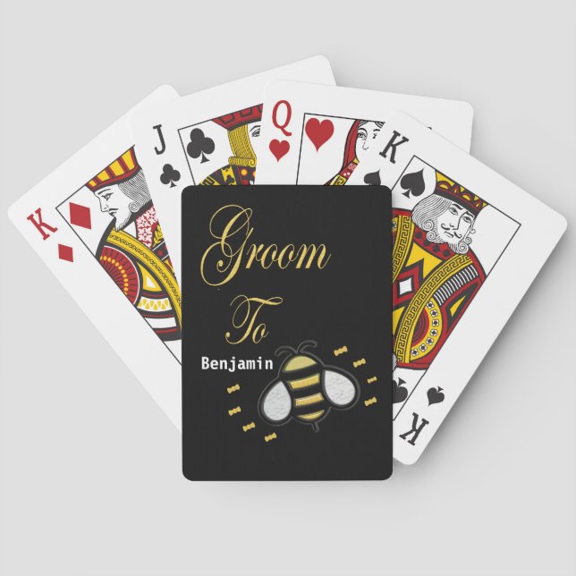 Groom To Be Bachelor Party Personalise Playing Cards (Back)