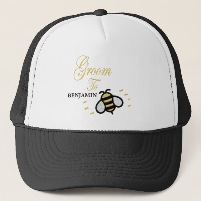Groom To Be Bachelor Party Personalise Trucker Hat (Front)