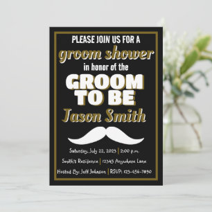 Groom to Be Moustache Wedding Shower Invitations