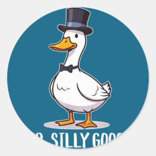 Groom to be wedding silly groom goose gettin' classic round sticker