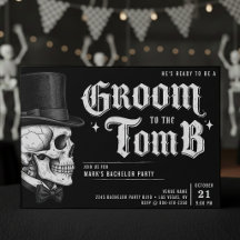 Groom to the Tomb Skull Bachelor Party