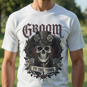 Groom to the Tomb Skull Mr Husband Gothic Wedding T-Shirt