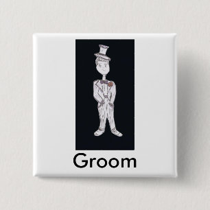 Groom Tuxedo 15 Cm Square Badge