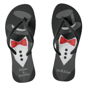 Groom Tuxedo Custom Flip Flops