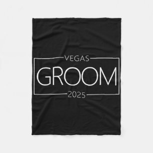 Groom Vegas Bachelor Party Group 2025 Married In V Fleece Blanket