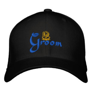 Groom Wedding Black Embroidered Hat