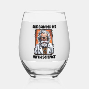 GROOM WEDDING 'BLINDED ME WITH SCIENCE' WINE GLASS