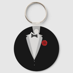 Groom Wedding Costume Black Tie Funny Bachelor Par Key Ring