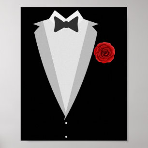 Groom Wedding Costume Black Tie Funny Bachelor Par Poster