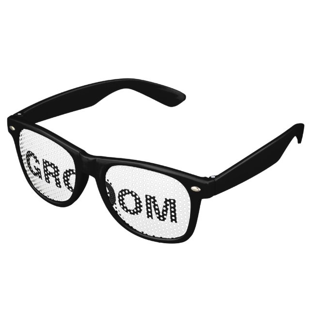 Groom Wedding Favour Retro Sunglasses (Angled)