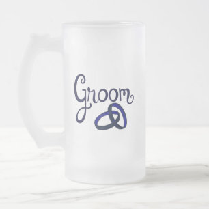 Groom Wedding Favours Frosted Glass Beer Mug