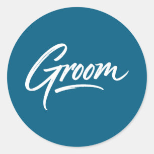 Groom wedding funny bachelor party costume classic round sticker