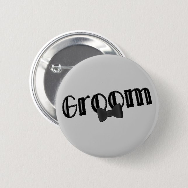 Groom Wedding Party  6 Cm Round Badge (Front & Back)