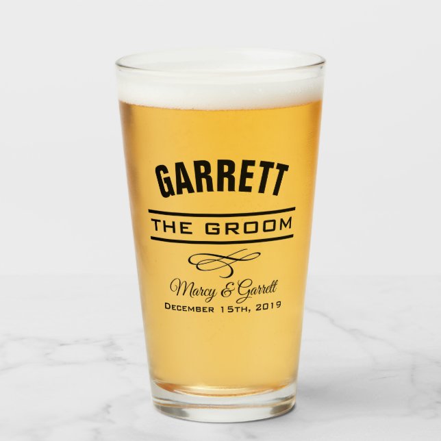GROOM WEDDING PARTY TUMBLER GLASS (Front Filled)