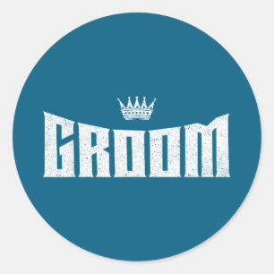 Groom wedding shower bachelor party gift classic round sticker