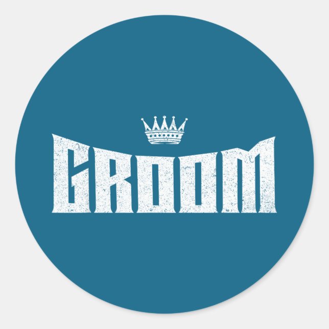 Groom wedding shower bachelor party gift classic round sticker (Front)