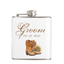 Groom Whiskey Flask Summer Country Wedding Rustic