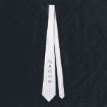 Groom White Modern Typography For Him Tie<br><div class="desc">Cute groom white tie with black typography.  Let everyone know that you’re the lucky guy.  I think this would look great on that handsome groom. He will be proud to wear it.</div>
