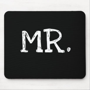 Groom White Text Mr. Mouse Mat