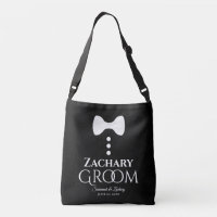 Groom White Tie on Black Wedding Swag Bag