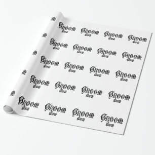 Groom with Bow Tie Black Type Wrapping Paper