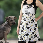 GROOMED WITH LOVE Paw Print Pattern Dog Groomer Apron<br><div class="desc">Pattern of dog paw prints,  bones and hearts and titled with GROOMED WITH HEART (LOVE) BY NAME to be personalised for a dog groomer or a dog grooming business name.</div>