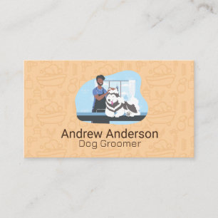 Groomer Bathing Dog Business Card