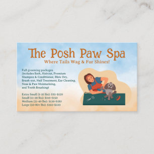 Groomer Shaving Dog Fur Business Card