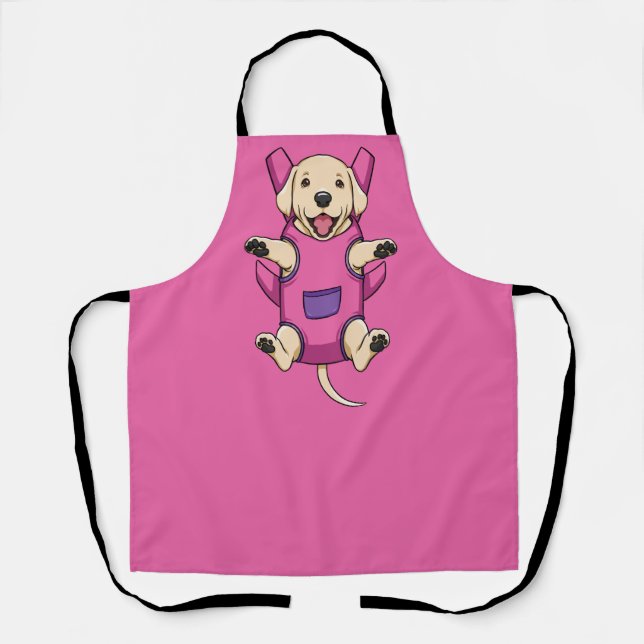 Grooming Apron Front Dog Carrier Labrador in Pink (Front)