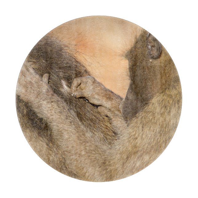 Grooming baboons cutting board (Front)