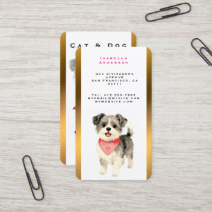 Grooming Dog Personalized Gold Elegant Collection Business Card