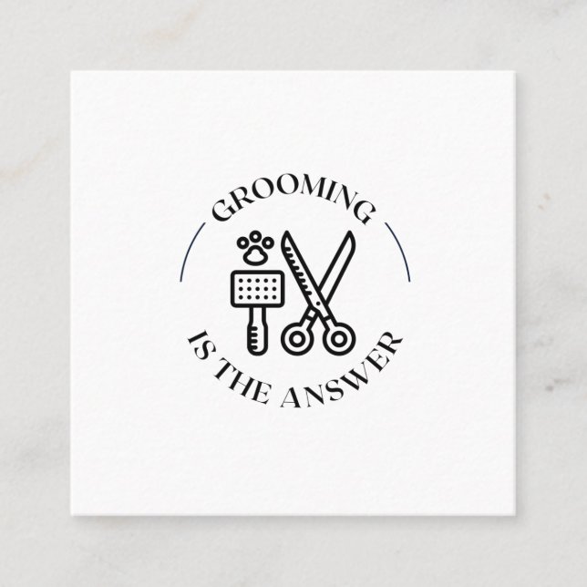 Grooming the answer square business card (Front)