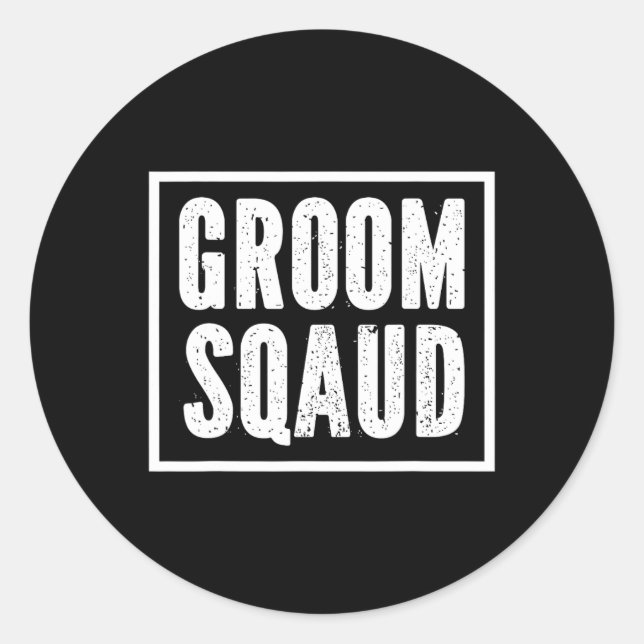 Grooms Bachelor Crew Party Squad Team Groom 1  Classic Round Sticker (Front)