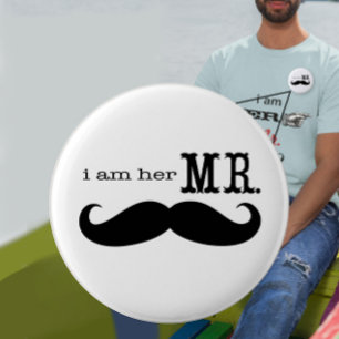 Groom's Badge I'm Her Mr. Moustache Gifts