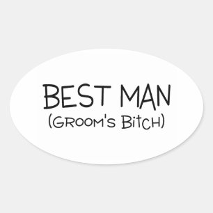 Grooms Best Man Oval Sticker