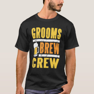Grooms Brew Crew Cool Retro Bachelor Party T-Shirt