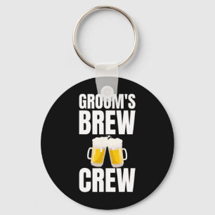 Groom's Brew Crew Funny Bachelor Party Beer Key Ring